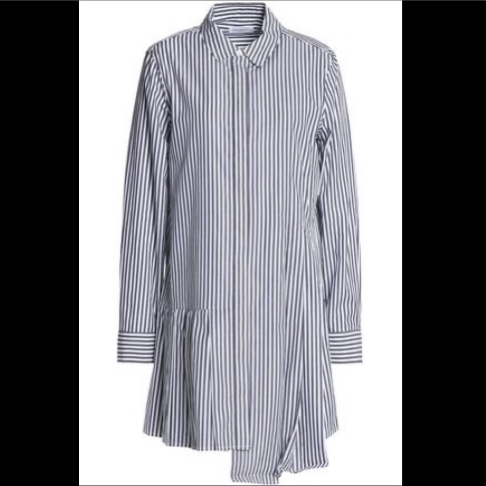 Equipment Asymmetric Stripe Cotton Gigi ShirtDress